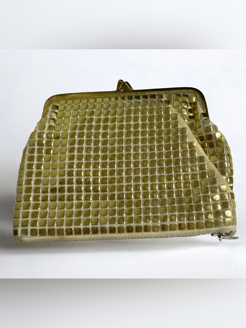 Gold Metallic Mesh Evening Clutch